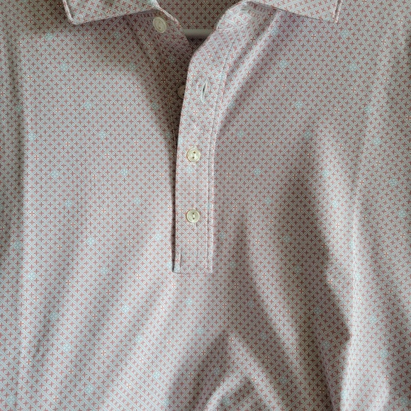 Peter Millar Crown Crafted Polo Shirt XL – Light pink Geometric Pattern - Picture 5 of 5